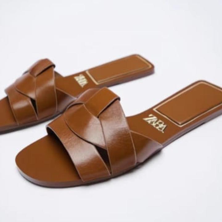 cross strap slide sandals