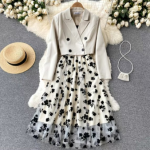 crop blazer skirt set