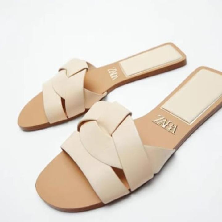 cross strap slide sandals